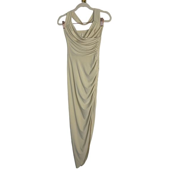 Norma Kamali Cayla Side Drape Gown Halter Neck Ruched Side Jersey Mist Size XXS - Picture 6 of 12